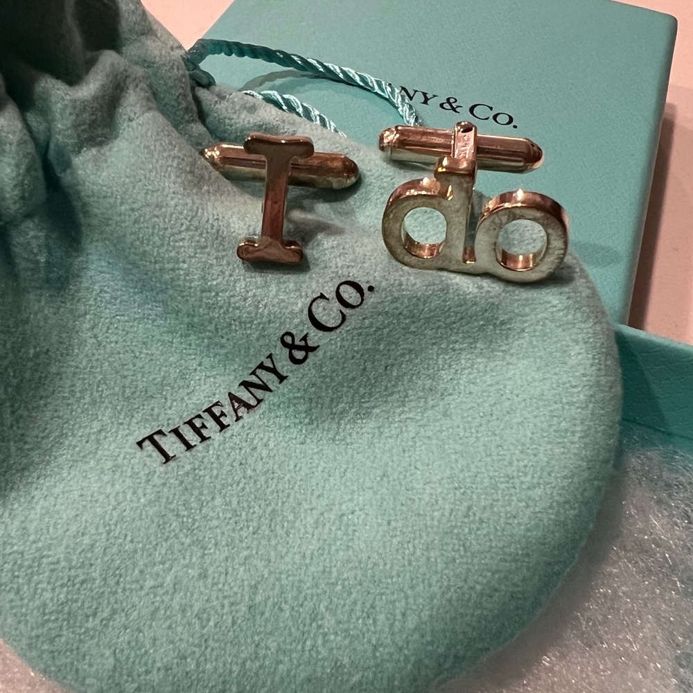 Silver “I do” cufflinks wedding, Tiffany & Co.